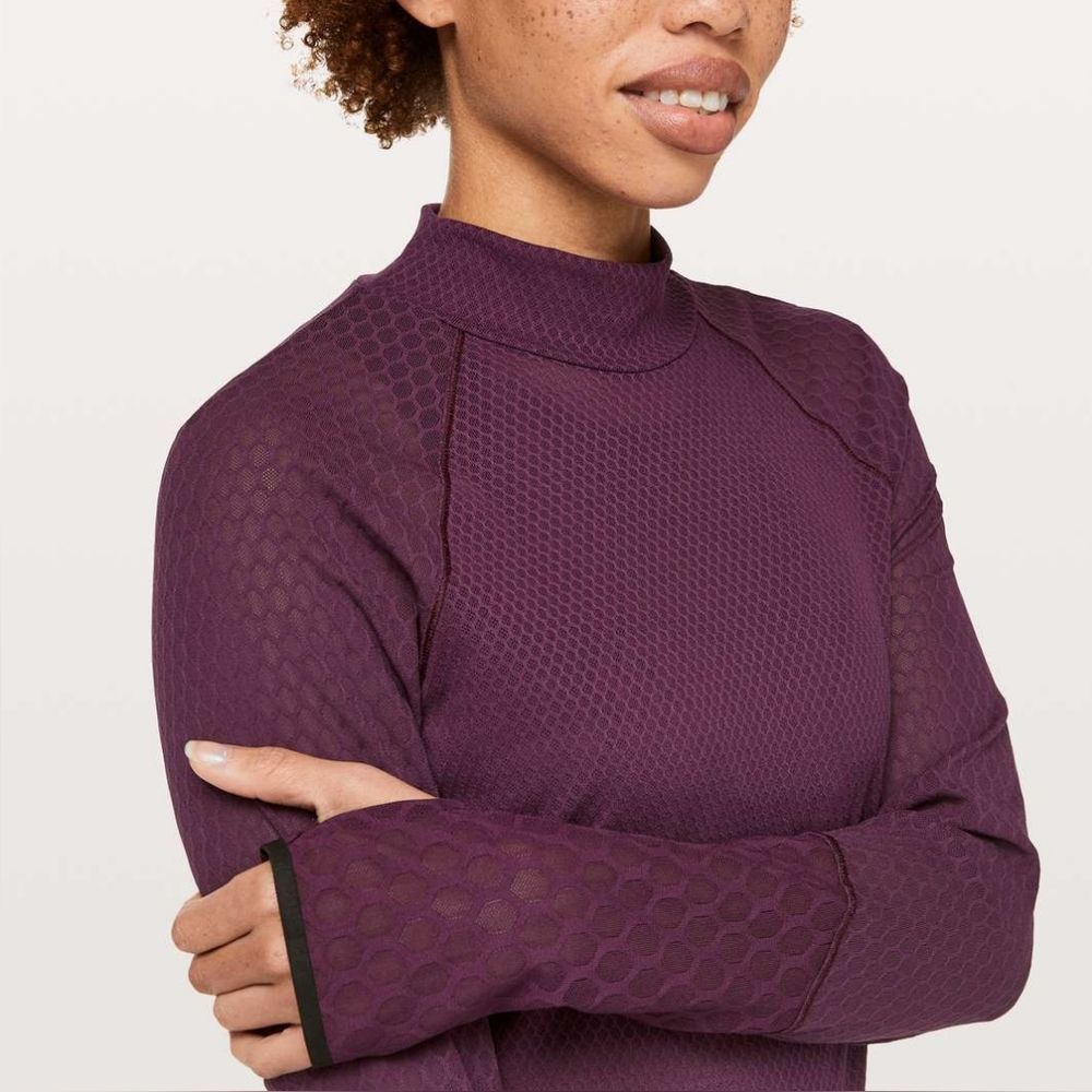 LULULEMON Geo Long Sleeve *lululemon lab Plum Top Size 2 NWT